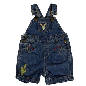 Gymboree Denim Shortalls Burro Cactus Baby Infant Jeans Blue 6 12 Month bv